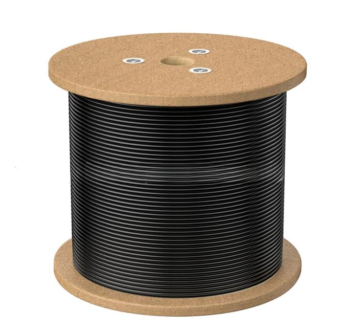 8Ware 305m CAT6A UTP LAN Network Cable Roll 24AWG PVE HDPE 7.4mm UV Stabilised Jacket Wooden Reel Outdoor Blac