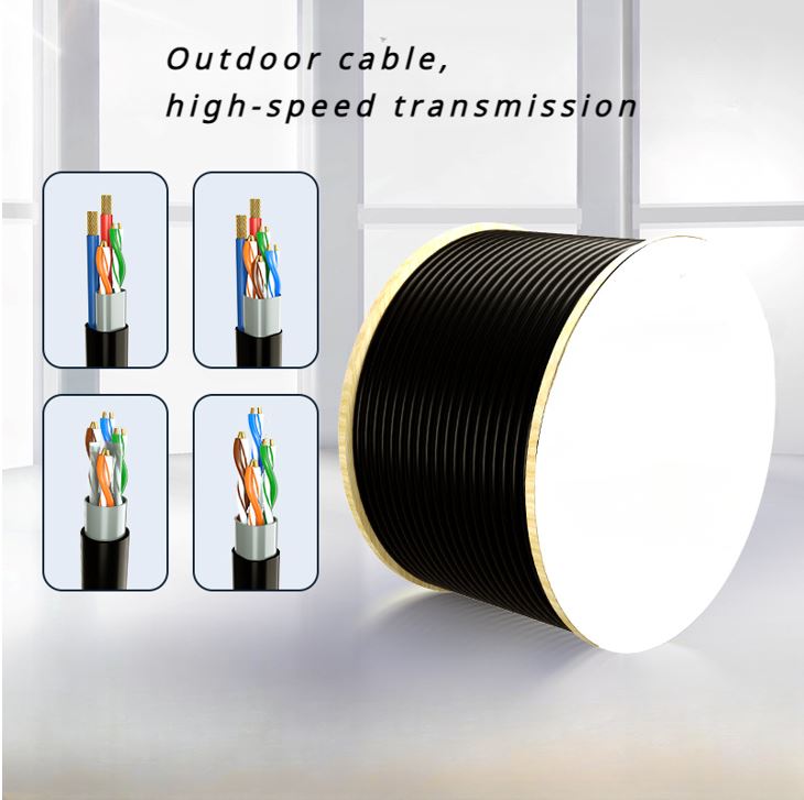 8Ware 350m CAT6A Outdoor Shielded Ethernet Cable - Black