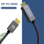 8ware 4K DisplayPort to HDMI Cable 1M - Connect PC to TV