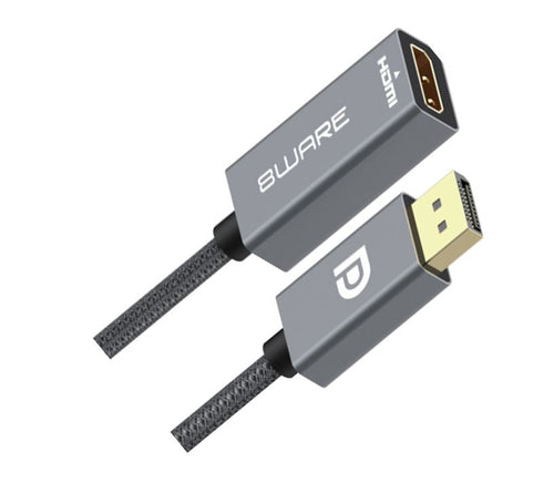 8ware DisplayPort DP to HDMI Adapter Cable 15cm - 1080P PC/Laptop to TV 