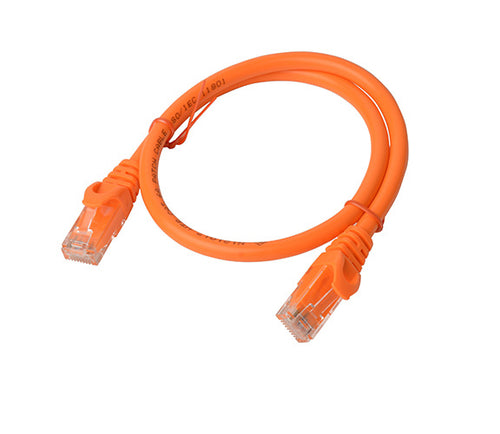 8Ware CAT6A Ethernet Cable 25cm - Orange Snagless RJ45 Patch Cord 