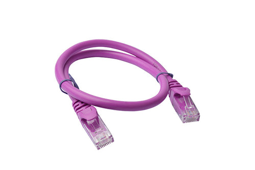 8Ware CAT6A Ethernet Patch Cable 0.25m - Purple Snagless 