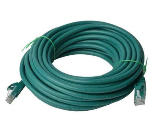 8Ware CAT6A Ethernet Cable 15m - Green Snagless RJ45 Patch Cord 