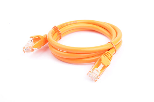 8Ware CAT6A Ethernet Cable 1m Orange - High-Speed Snagless Patch Cord 