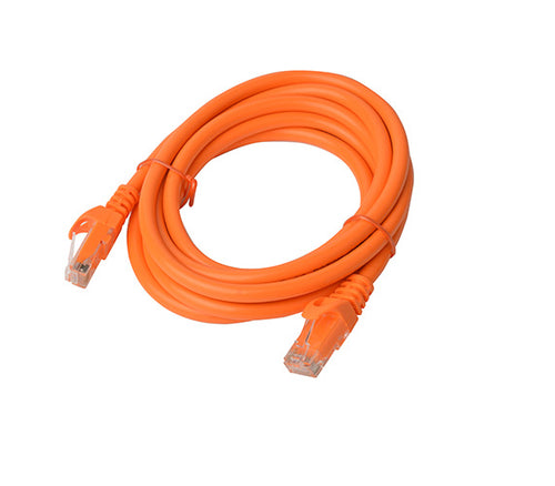 8Ware CAT6A Ethernet Cable 2m Orange - Snagless RJ45 Patch Cord 