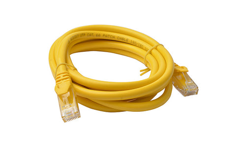 8Ware CAT6A 2m Yellow Snagless Ethernet Cable 