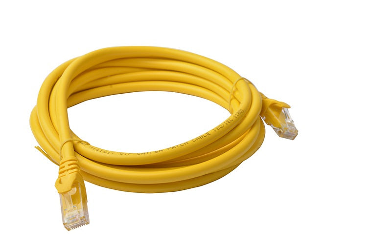 8Ware CAT6A Ethernet Cable 3m Yellow - Snagless RJ45 Patch Cord 