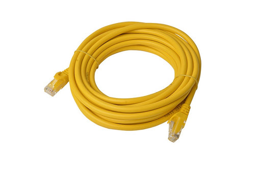 8Ware CAT6A Ethernet Cable 5m - Yellow, Snagless RJ45 Patch Cord 