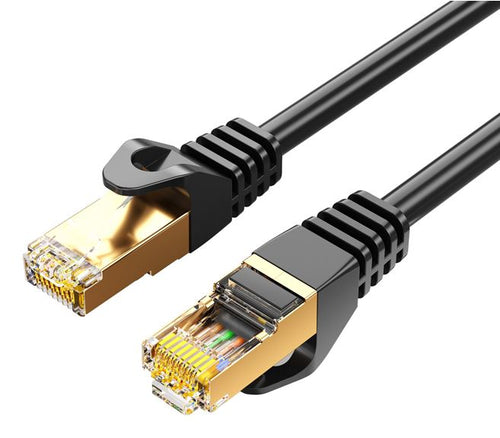 8Ware CAT7 Black 2m Ethernet Cable - Fast, Snagless Network Cord 