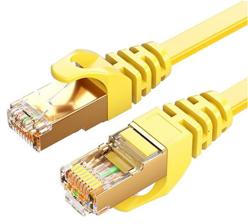 8Ware CAT7 Flat Ethernet Cable 5m Yellow - Snagless RJ45 
