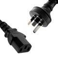 AU Power Cable 2m - IEC C13 for PC, Monitor & Laptop Adapters 