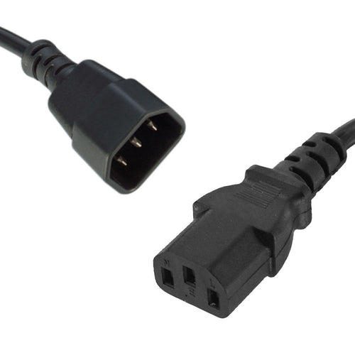 8Ware 1m IEC C14 to C13 Power Extension Cable for PC & Monitor 