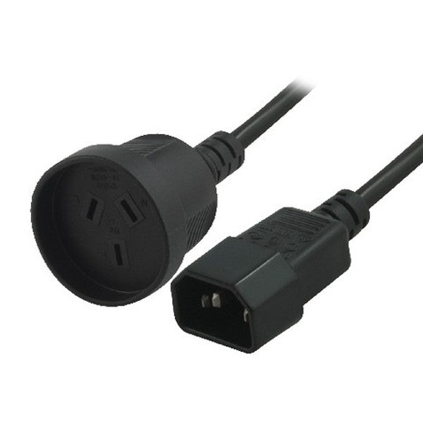 AU 3-Pin Female to C14 Male Power Extension Cable - 15cm