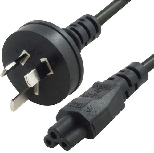 8ware 1m AU Laptop Power Cord - 3-Pin C5 Cloverleaf Cable Black 