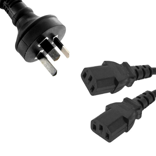 8ware 1m AU/NZ Y Split Power Cable for PC & Monitor (2x C13) 