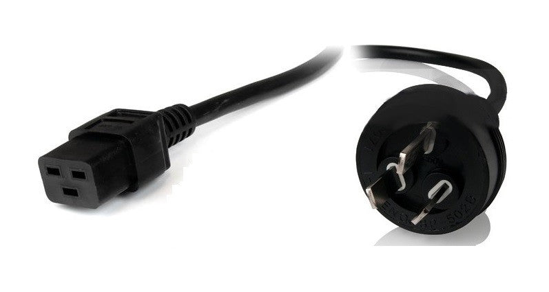 8Ware 2m AU 3-Pin to C19 Server Power Cable 10A Black 