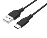 8ware 1m USB-C Type-C Data Sync Charger Cable Black Strong Braided Heavy Duty Charging for Samsung G - UC-2001AC