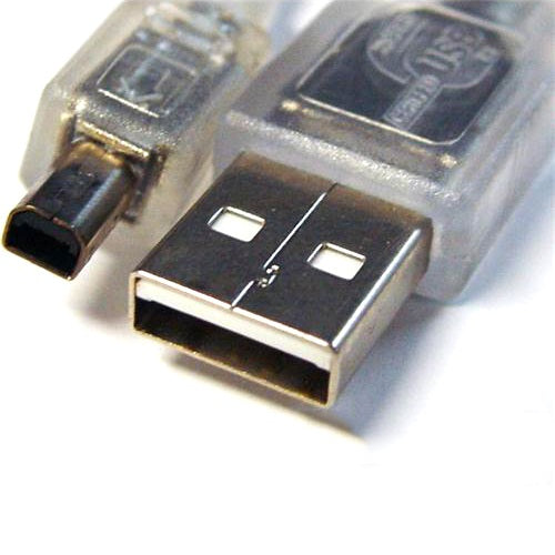 8Ware USB 2.0 Mini B Cable 3m - Durable & Transparent Metal Sheath 