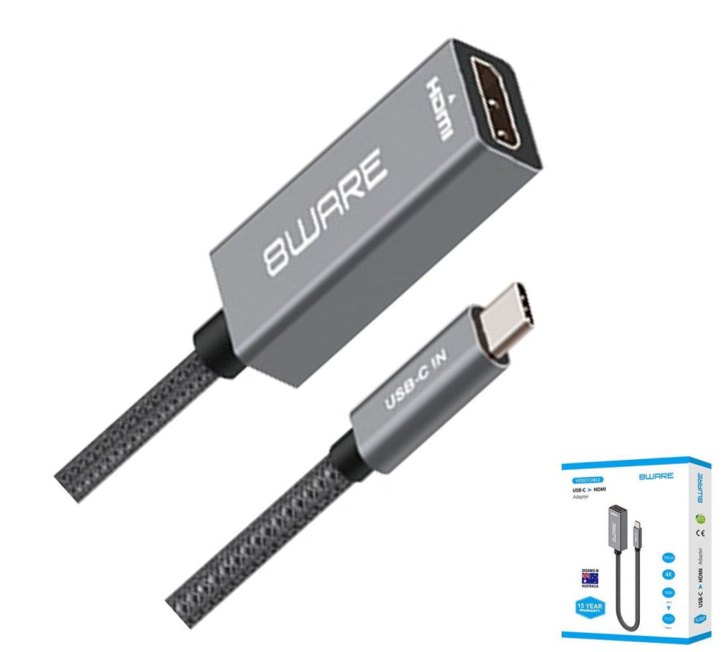8ware USB-C to HDMI 4K UHD Adapter | Connect Laptop to TV | Plug & Play 8ware