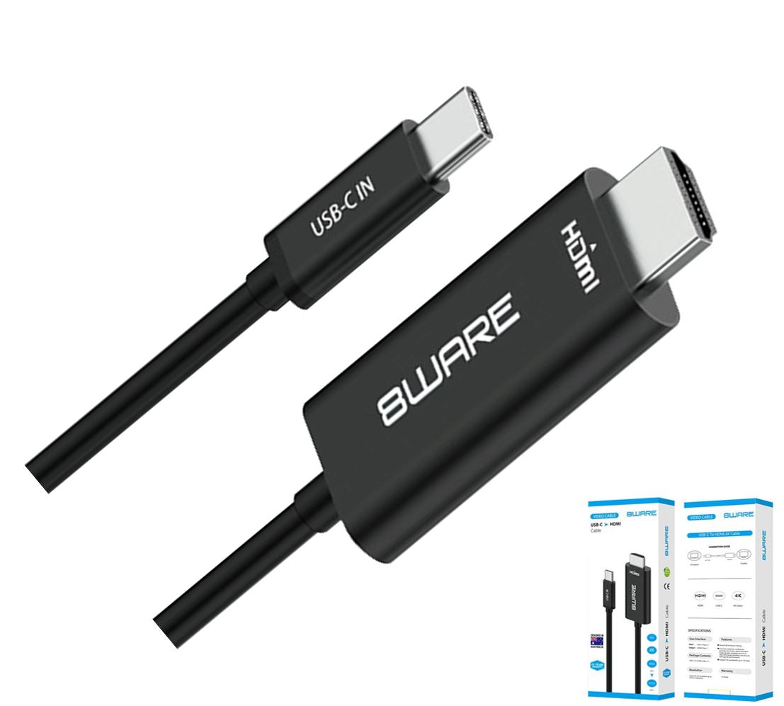 8 WARE USB-C to HDMI 4K Cable - Connect Laptops & Monitors