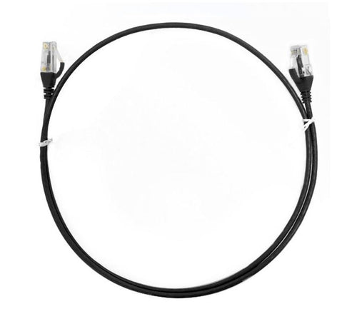 8ware CAT6 Ultra Slim Ethernet Cable 1m - Black RJ45 Network Patch Cord 