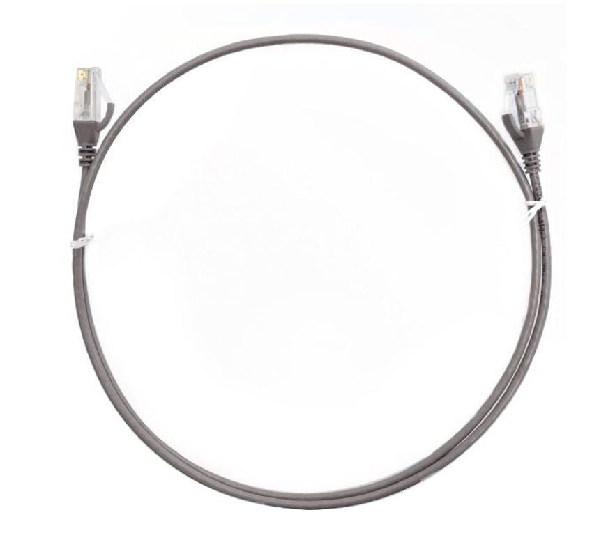 8ware CAT6 Ultra Thin Slim Ethernet Cable 2m - Grey RJ45 Patch Cord 