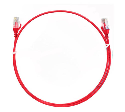 8ware CAT6 Ultra Slim Ethernet Cable 2m - Red 