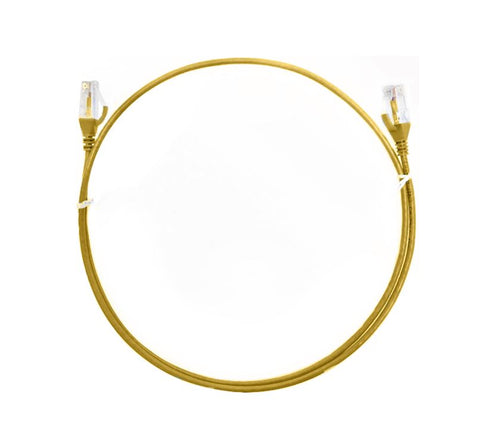 8ware CAT6 Ultra Slim Yellow Ethernet Patch Cable 0.25m | RJ45 Cord 