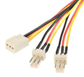 Astrotek 20cm Fan Power Cable - 2x3pin Male to 3pin Female - Sleeved 