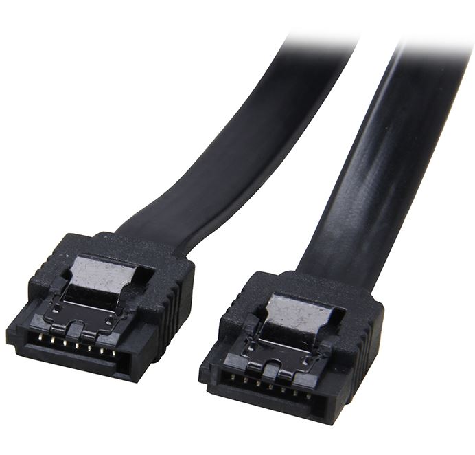 Astrotek 30cm SATA 3.0 Data Cable with Latch - Straight Black Nylon 