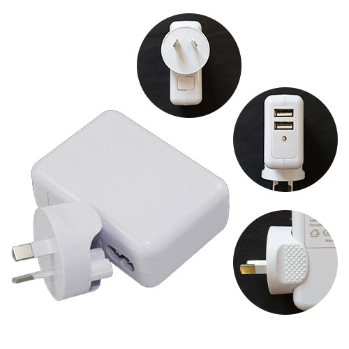 Astrotek Dual Port USB Wall Charger AU Plug - Travel Power Adapter White