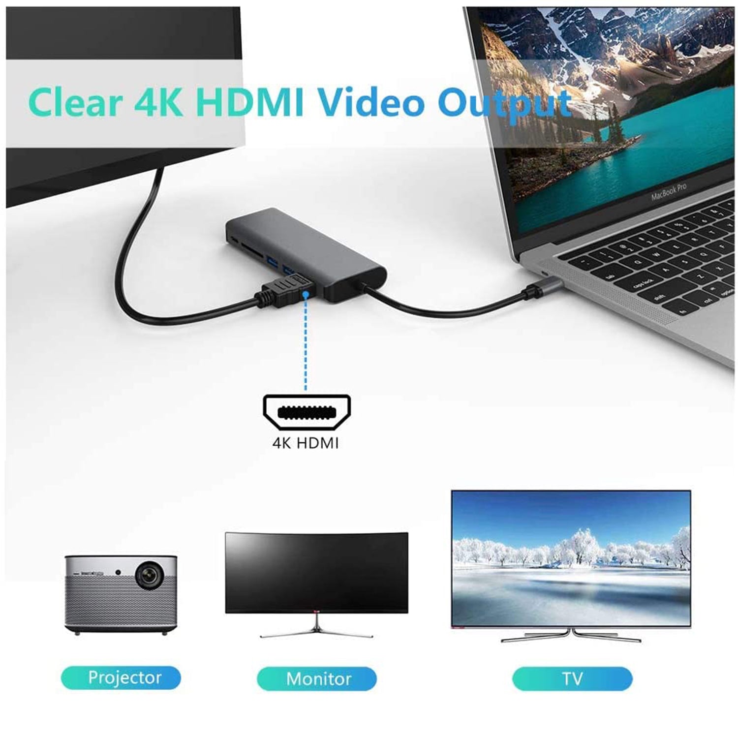 Astrotek 6-in-1 USB-C Dock: 4K HDMI, USB, Ethernet, SD for Laptops