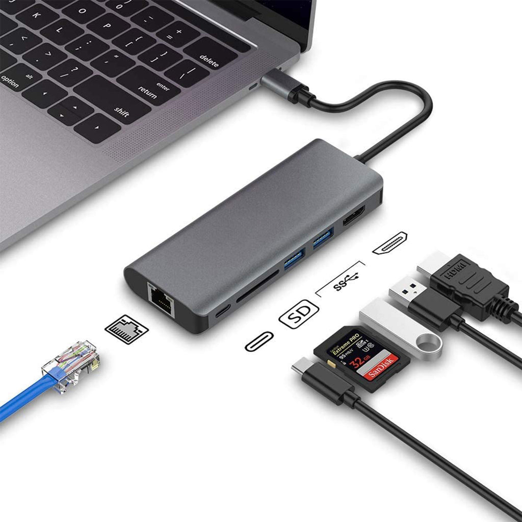 Astrotek 6-in-1 USB-C Dock: 4K HDMI, USB, Ethernet, SD for Laptops