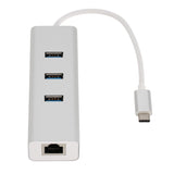 USB C Hub with Gigabit Ethernet & 3x USB 3.0 Ports for MacBook/Chromebook Astrotek