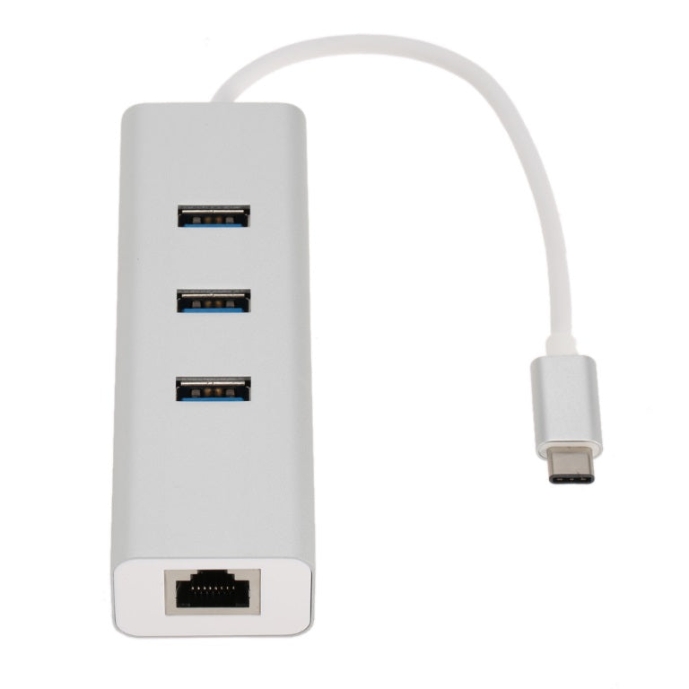 USB C Hub with Gigabit Ethernet & 3x USB 3.0 Ports for MacBook/Chromebook Astrotek
