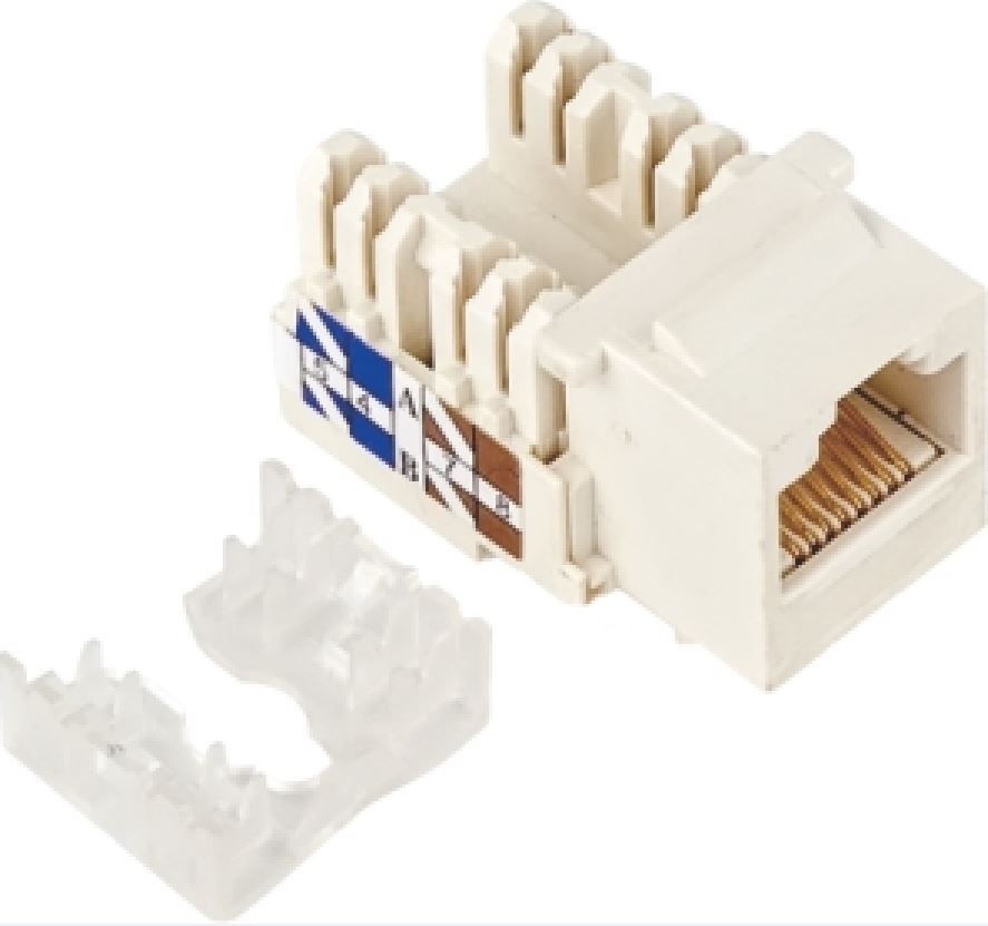 CAT5e UTP Keystone Jack 10-Pack - White Ethernet Connector