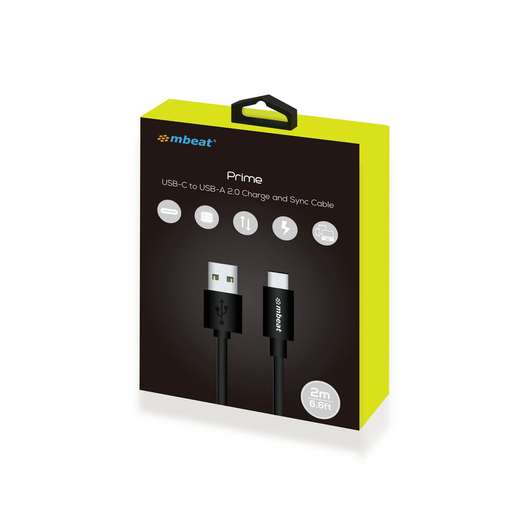 mbeat Prime 2m USB-C to USB-A Cable - Fast Charge & Sync
