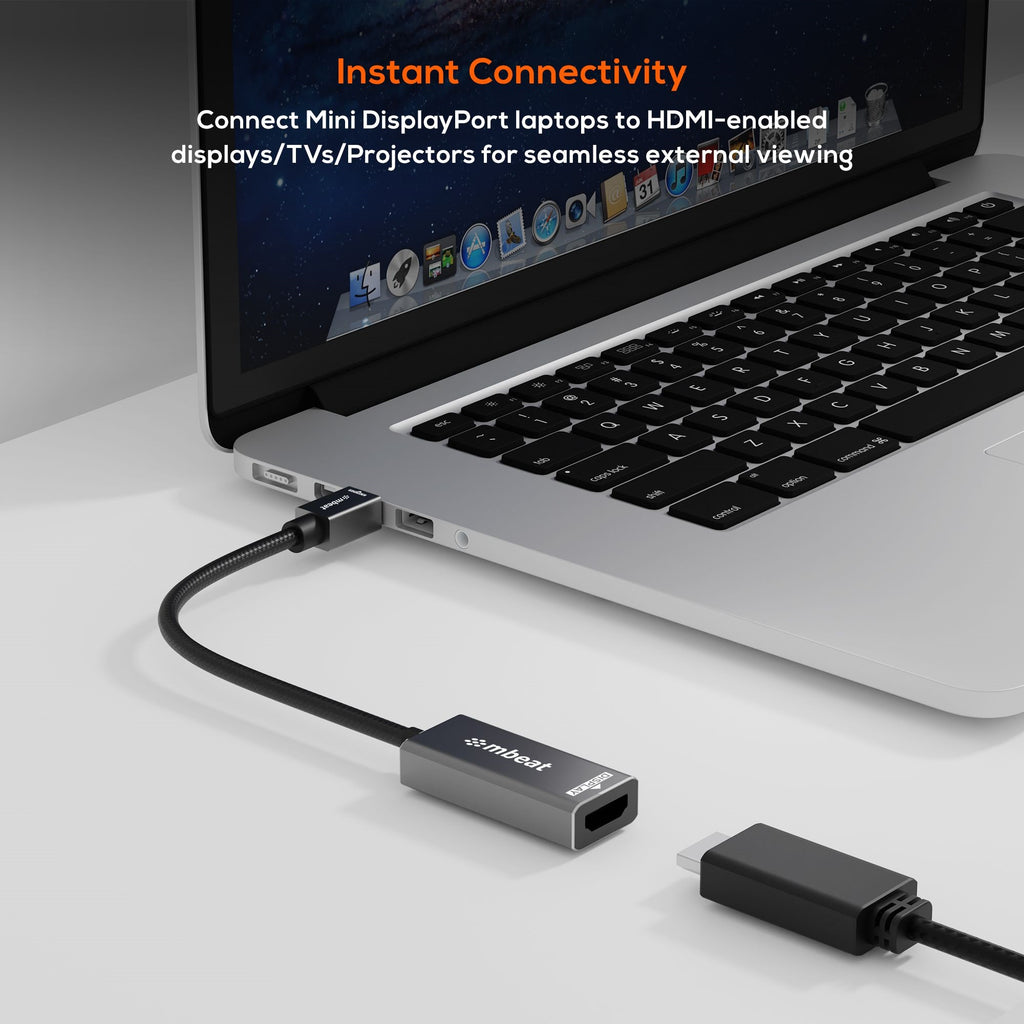 mbeat Tough Link Mini DisplayPort to HDMI Adapter for MacBook, Surface Pro