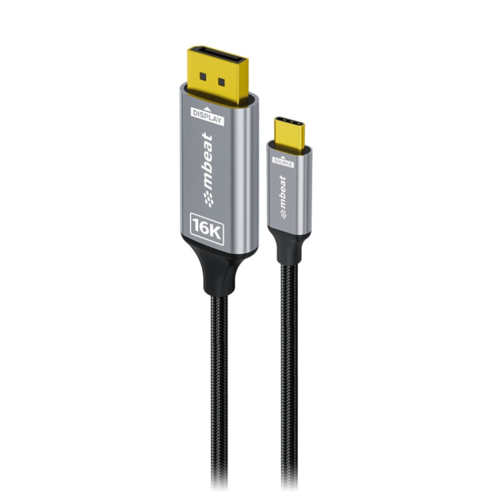mbeat Tough Link USB-C to DisplayPort 2.1 Cable 1.8m | 16K 8K 4K Gaming