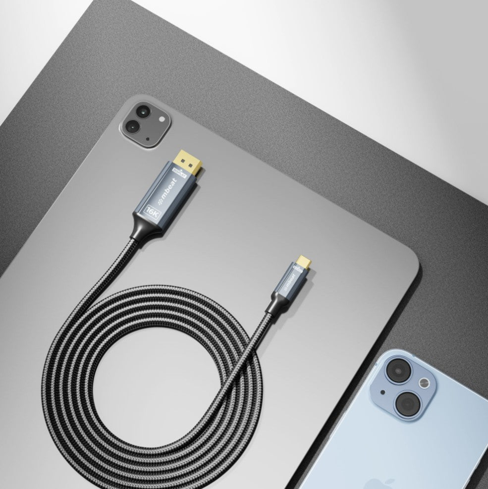 mbeat Tough Link USB-C to DisplayPort 2.1 Cable 1.8m | 16K 8K 4K Gaming