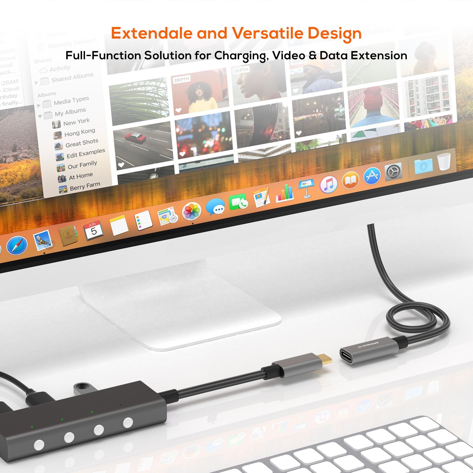 mbeat Tough Link USB-C Extension Cable | 100W 4K 10Gbps