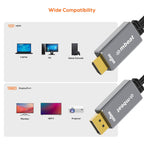 mbeat Tough Link 1.8m HDMI to DisplayPort Cable - 4K 60Hz, USB Power