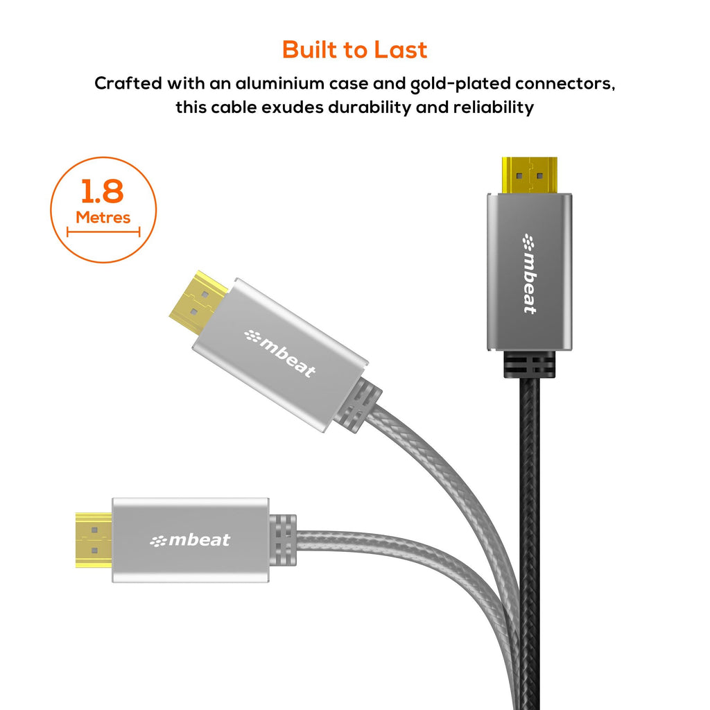 mbeat Tough Link 1.8m HDMI to DVI Cable | Full HD 1080p Support