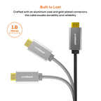 mbeat Tough Link 1.8m HDMI to DVI Cable | Full HD 1080p Support