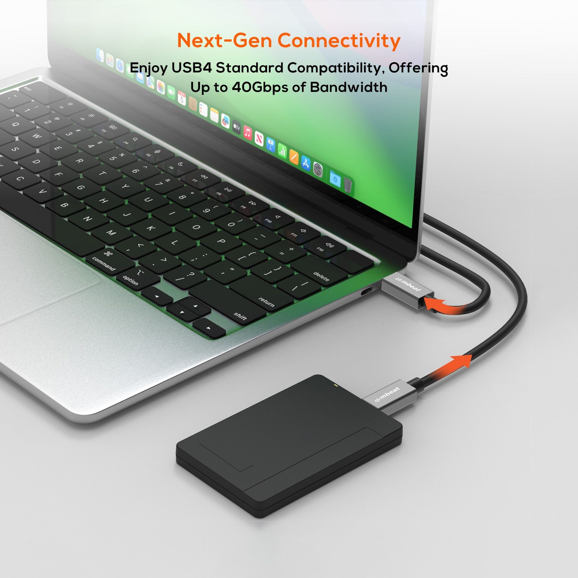 mbeat Tough Link USB 4.0 USB-C Cable: Durable, 40Gbps, 8K Video & 240W Power