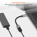 mbeat Tough Link USB-C to USB 3.0 Adapter Cable - Space Grey