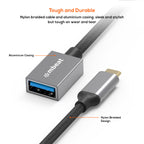 mbeat Tough Link USB-C to USB 3.0 Adapter Cable - Space Grey