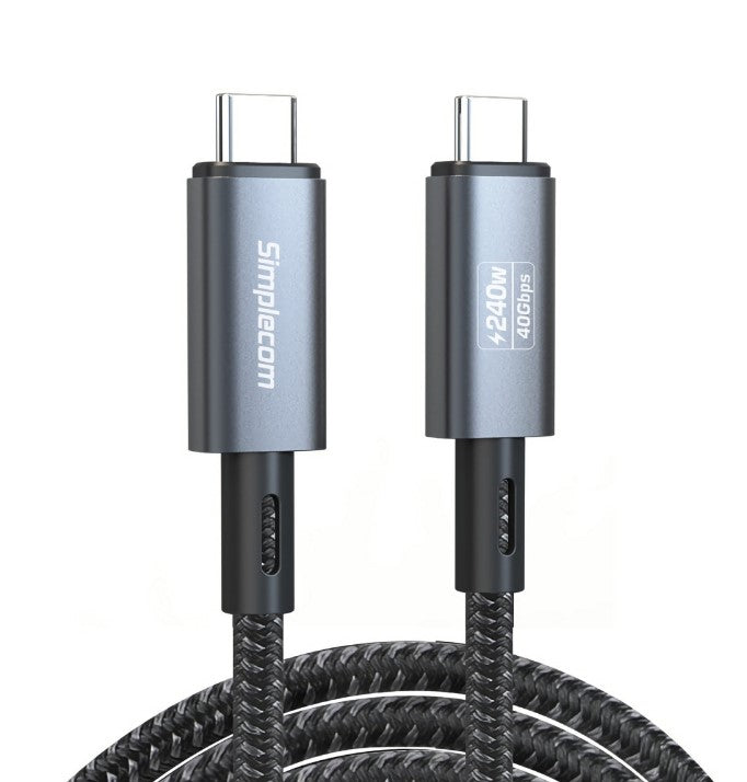 Simplecom USB-C to USB-C Cable: USB4 40Gbps, 240W PD, 8K Video