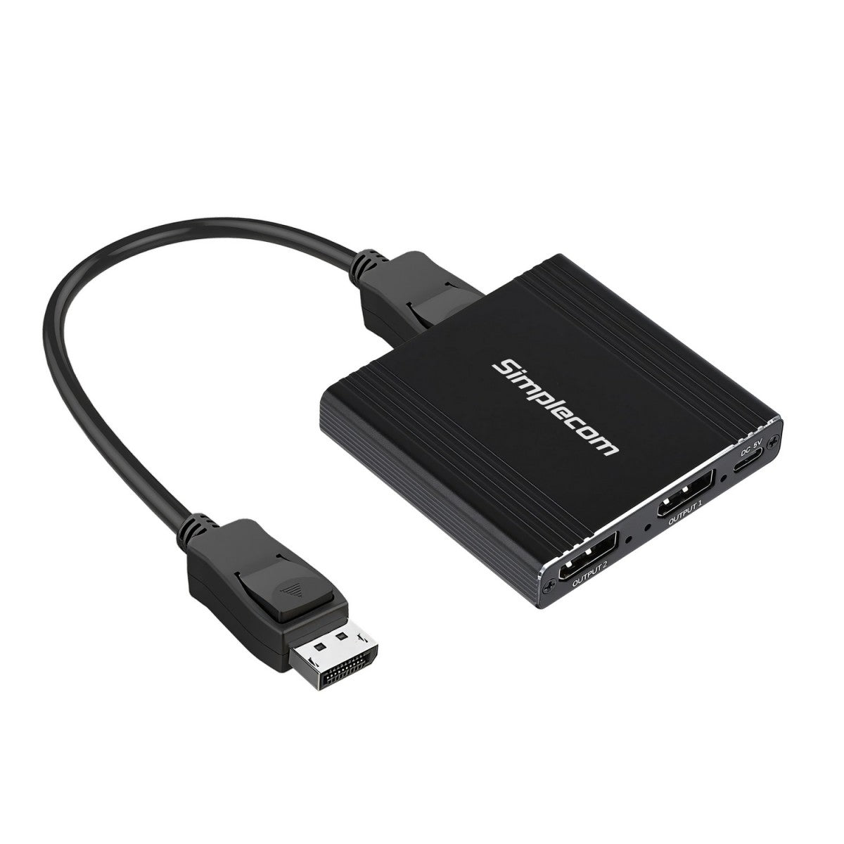 Simplecom DisplayPort Splitter 1 IN 2 OUT MST Hub for Dual Extended Screens 4K DP 1.4 - Simplecom CM214