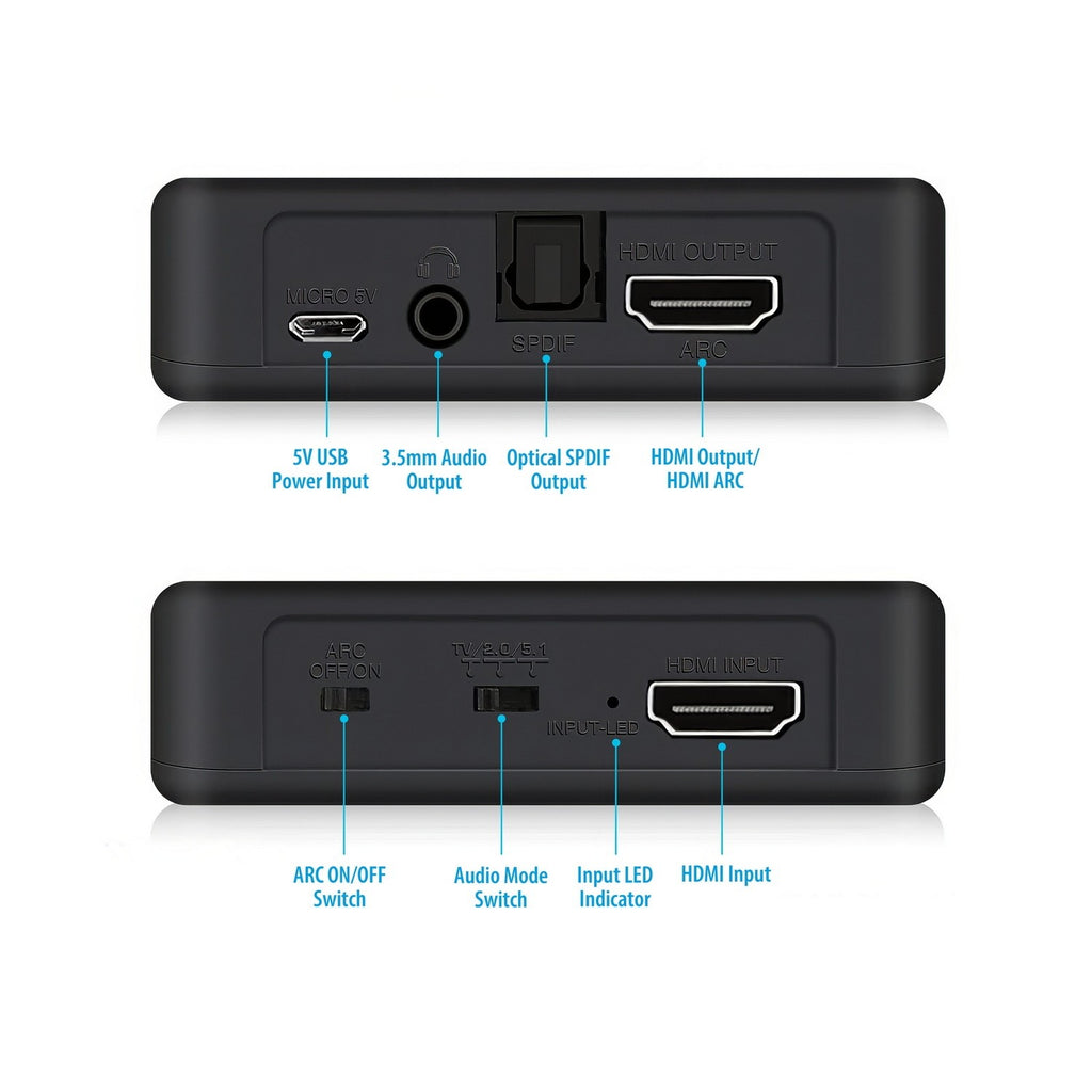 Simplecom 4K HDMI Audio Extractor | Optical SPDIF & 3.5mm Stereo with ARC